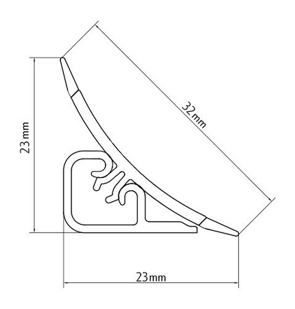 Listwa Przyblatowa Blatowa do Blatu Kuchenna PCV PVC 23mm ALUMINIUM SATYNA + wkręty GRATIS!