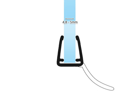 Uszczelka Kabiny Prysznicowej do Kabin Prysznicowych do Szyb 4,8mm-5mm UK12-05 0,1m - 2,0m