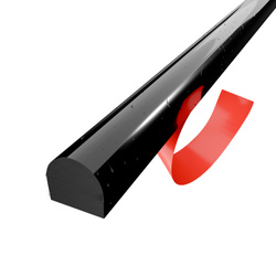 Próg Akrylowy Czarny Samoprzylepny Listwa Akrylowa do Kabiny Prysznicowej 10x10mm 