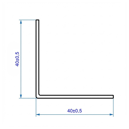 Kątownik PCV Samoprzylepny Wewnętrzny Narożnik 40x40mm BIAŁY 2m