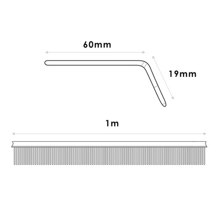 Grzebień Okapu Okapowy 60mm BRĄZ RAL 8017 1m