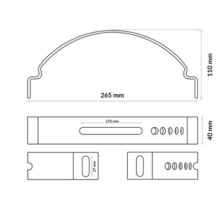 Ława Kominiarska ze Wspornikiem typu LN1 40cm - 200cm ANTRACYT