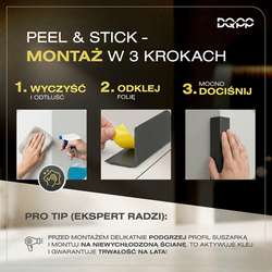 Kątownik PCV Samoprzylepny Wewnętrzny Narożnik 25x25mm BIAŁY 2m 