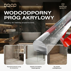 Próg akrylowy samoprzylepny do kabiny prysznicowej 5×10 mm – czarny