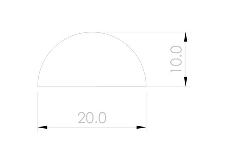 Próg Akrylowy Przezroczysty Listwa Akrylowa do Kabiny Prysznicowej 10x20mm 