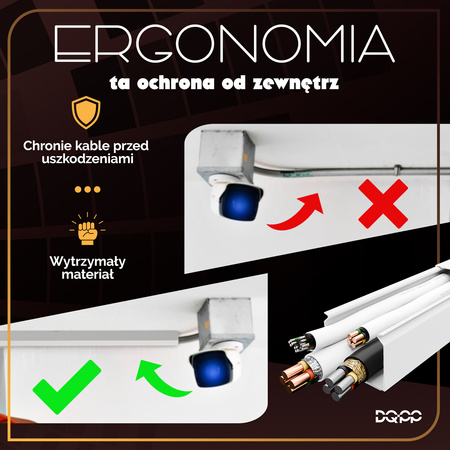 Kanał kablowy Listwa PCV 15x10mm korytko kablowe Białe samoprzylepne