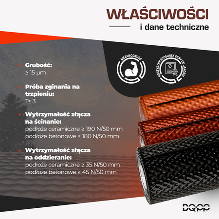 Taśma KOMINOWA 3D Opierzeniowa Aluminiowa Ryflowana WIŚNIA