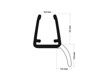 Uszczelka Kabiny Prysznicowej do Kabin Prysznicowych do Szyb 6mm-8mm UK26 0,1m - 2,0m