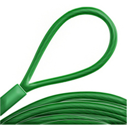 Linka Stalowa w PCV ZIELONA z Pętlami Pętelkami Lina z Okiem Oczkami Pętlica 2,5/5mm 1x19