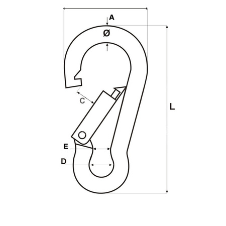 Karabińczyk Strażacki do Lin Ocynk Ocynkowany 10x100mm