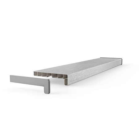 Parapet Wewnętrzny Komorowy PCV SREBRNY Szerokość 20cm + zaślepki GRATIS