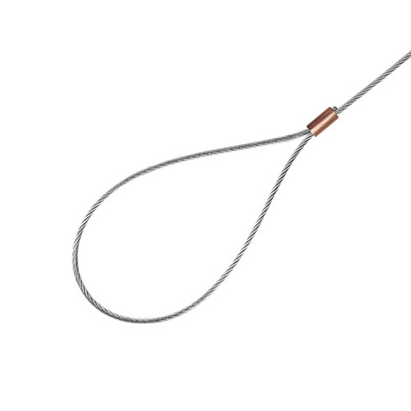 Linka NIERDZEWNA z Pętlami Pętelkami Lina z Okiem Oczkami Pętlica 4mm 7x19