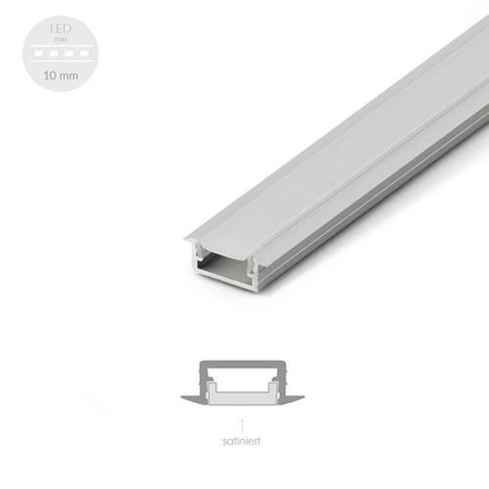 Profil ALU LED MODEL D 2m + Klosz Satyna