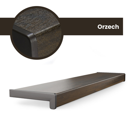 Parapet Wewnętrzny Komorowy PCV ORZECH Szerokość 40cm + zaślepki GRATIS