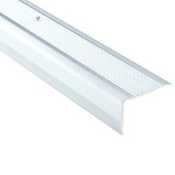 Profil Schodowy Aluminiowy Ryflowany Kątownik SREBRNY 40x25 Wkręcany Na Śruby