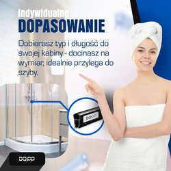 Uszczelka MAGNETYCZNA Czarna UM04 do Kabin Prysznicowych do SZYB 6mm 8mm