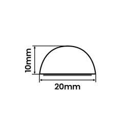 Próg akrylowy samoprzylepny do kabiny prysznicowej 10×20 mm – czarny