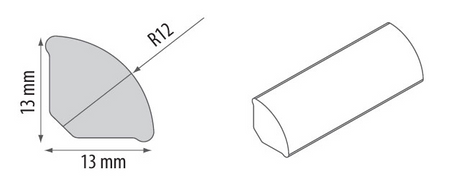 ĆWIERĆWAŁEK Listwa PCV Cokół 13x13mm SZARY 2,5mb