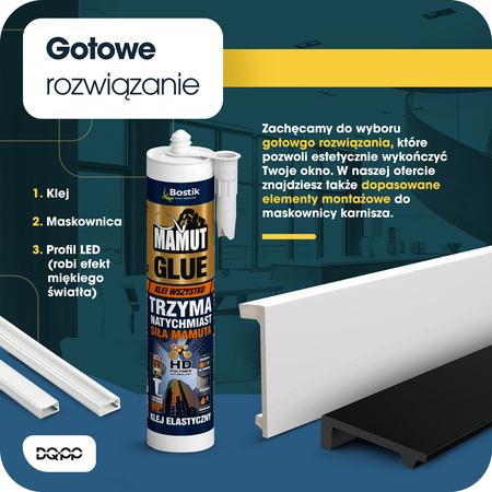 Listwa Karniszowa Maskująca Karnisz 15cm Biała 2m