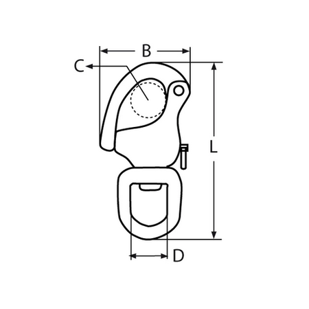 Snapszekla z Krętlikiem Obrotowa V4 70mm