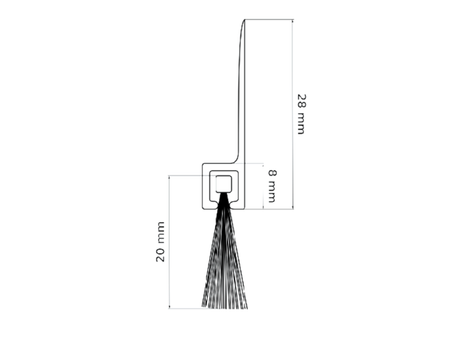 Listwa ALUMINIOWA Uszczelniająca ze Szczotką 20mm Szczotka do Drzwi 98cm BIAŁA