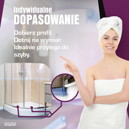 Uszczelka Kabiny Prysznicowej GIĘTA do Kabin Prysznicowych do Szyb 3,5mm-5mm UKG13 0,1m - 1,0m