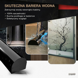 Próg akrylowy samoprzylepny do kabiny prysznicowej 10×10 mm – czarny