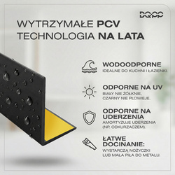 Kątownik PCV Samoprzylepny Wewnętrzny Narożnik 15x15mm BIAŁY 2m 