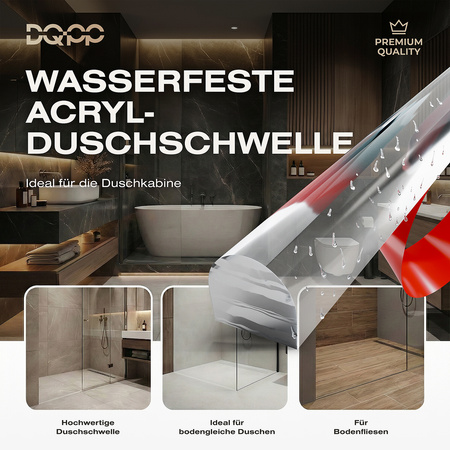 Próg akrylowy samoprzylepny do kabiny prysznicowej 5×10 mm – przezroczysty