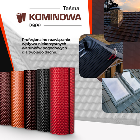 Taśma KOMINOWA 3D Opierzeniowa Aluminiowa Ryflowana BRĄZOWA