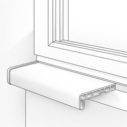 Parapet Wewnętrzny Komorowy PCV BIAŁY Szerokość 30cm + zaślepki GRATIS