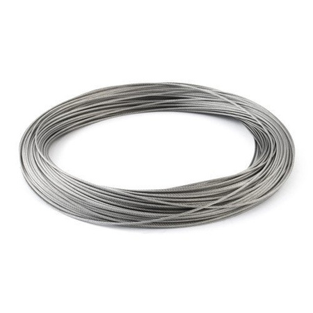 ZESTAW: lina nierdzewna 3mm 7x19 - 10m, zacisk kabłąkowy - 6 szt., kausza - 2 szt.