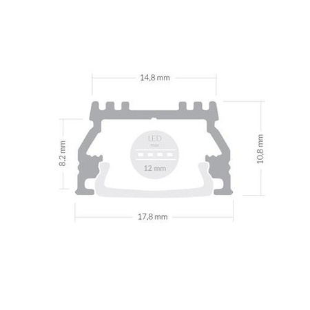 Profil ALU LED UNI 2m + Klosz Satyna