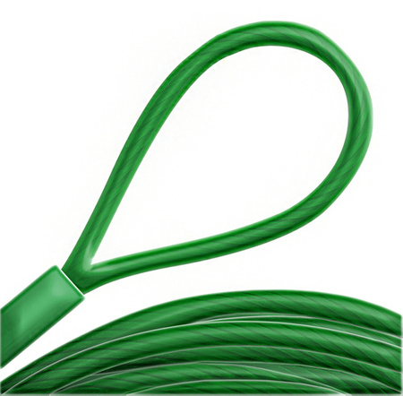 Linka Stalowa w PCV ZIELONA z Pętlami Pętelkami Lina z Okiem Oczkami Pętlica 2/4mm 1x19