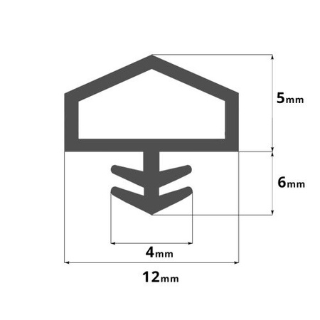 Uszczelka Drzwiowa do Drzwi Okien Okna Okienna KD 11 12x5mm BRĄZOWA