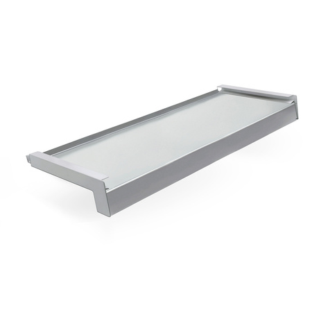 Parapet Zewnętrzny Stalowy Srebny RAL 9006 Szerokość 12,5cm ZAŚLEPKI ALUMINIUM GRATIS
