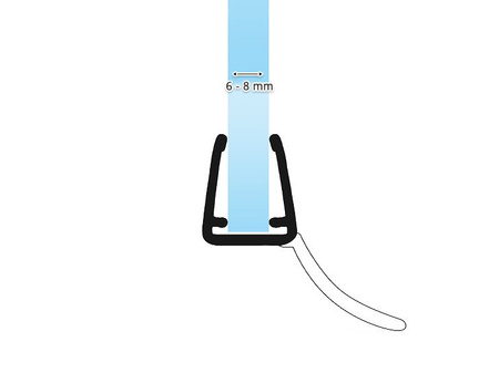 Uszczelka Kabiny Prysznicowej do Kabin Prysznicowych do Szyb 6mm-8mm UK12 0,1m - 2,0m