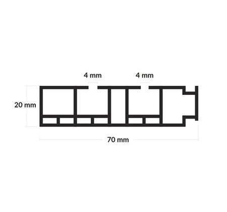 KARNISZ Sufitowy Dwutorowy SZYNA Sufitowa PCV 2 Torowa 90cm 100cm 150cm