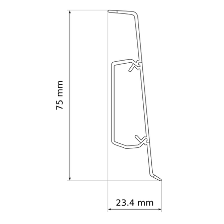 Listwa przypodłogowa podłogowa PCV 75mm PRÓBKA JESION BALTIMORE