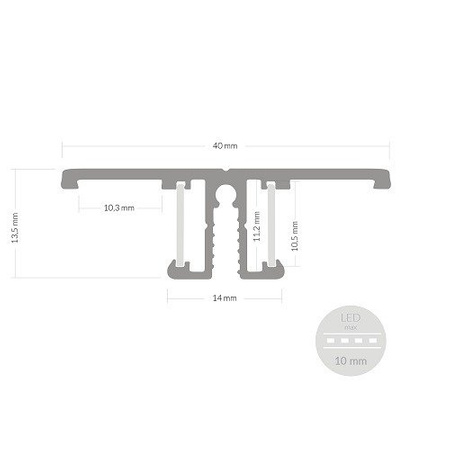 Profil ALU LED BACK 2m + Klosz Mleczny