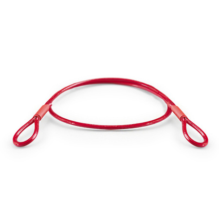 Linka Stalowa w PCV CZERWONA z Pętlami Pętelkami Lina z Okiem Oczkami Pętlica 1,6/3mm 1x7