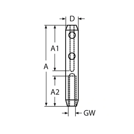 Terminal z Gwintem Wewnętrznym LEWYM M6 do lin 5mm V4 A4
