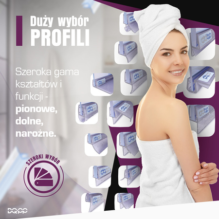 Uszczelka Kabiny Prysznicowej do Kabin Prysznicowych do Szyb 6mm-8mm UK29 0,1m - 2,0m
