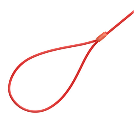 Linka Stalowa w PCV CZERWONA z Pętlami Pętelkami Lina z Okiem Oczkami Pętlica 1,6/3mm 1x7