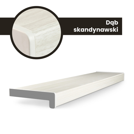 Parapet Wewnętrzny Komorowy PCV DĄB SKANDYNAWSKI Szerokość 25cm + zaślepki GRATIS