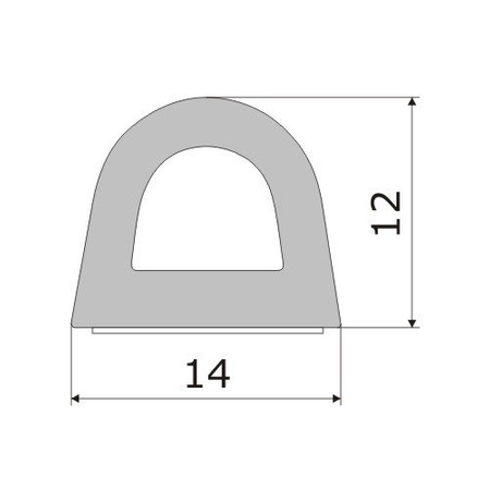 Uszczelka Gumowa Samoprzylepna D SD-55 14x12mm BIAŁA