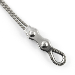 ZESTAW: lina nierdzewna 3mm 7x7 - 10m, zacisk siodełkowy podwójny - 6 szt., kausza - 2 szt.