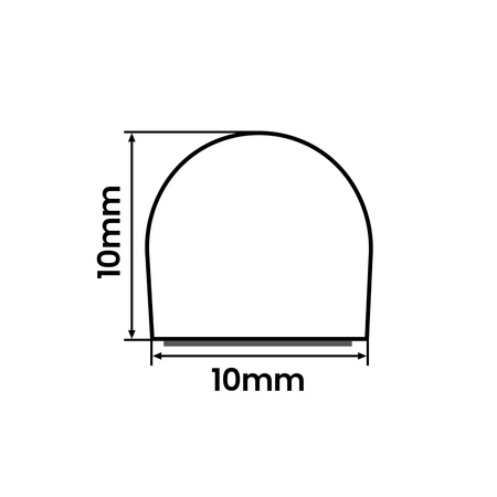 Próg akrylowy samoprzylepny do kabiny prysznicowej 10×10 mm – czarny