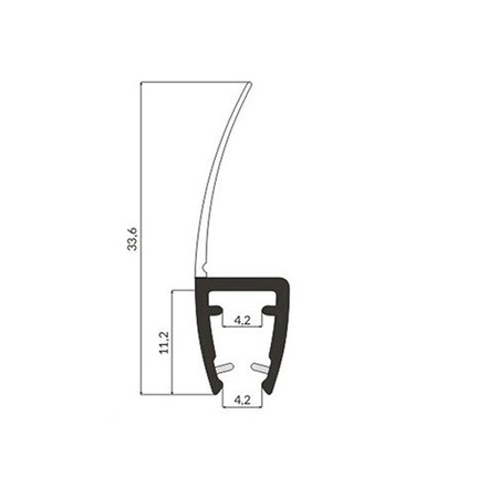 Uszczelka Kabiny Prysznicowej do Kabin Prysznicowych do Szyb 3,5mm-5mm UK04 0,1m - 2,0m