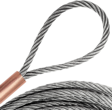 Linka NIERDZEWNA z Pętlami Pętelkami Lina z Okiem Oczkami Pętlica 6mm 7x19